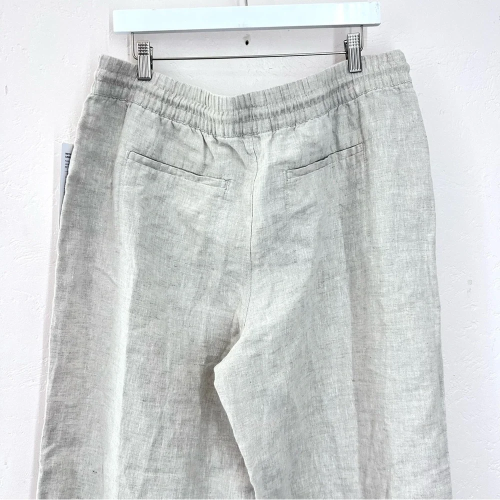 Athelta Retreat 100% Linen High Rise Wide Leg Pant Natural Size XL NWT - Picture 5 of 11